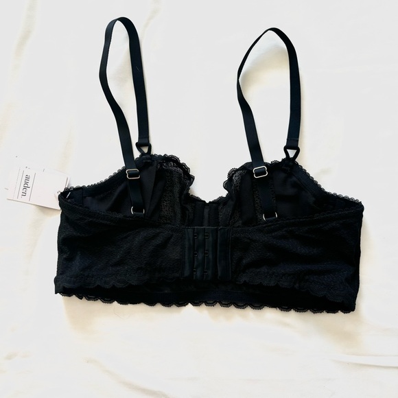 🌲 Auden Unlined Mesh Scallop Lace Trim Black For Love & Lemons Inspo 36C NWT - Picture 3 of 5
